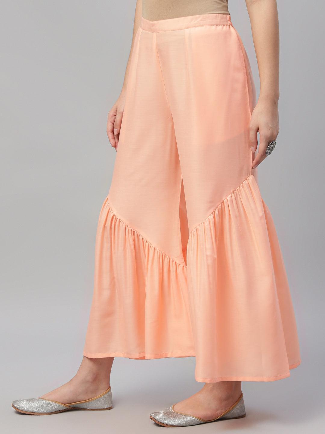 Buy Peach Palazzo Pants for Women Online in India - Indya